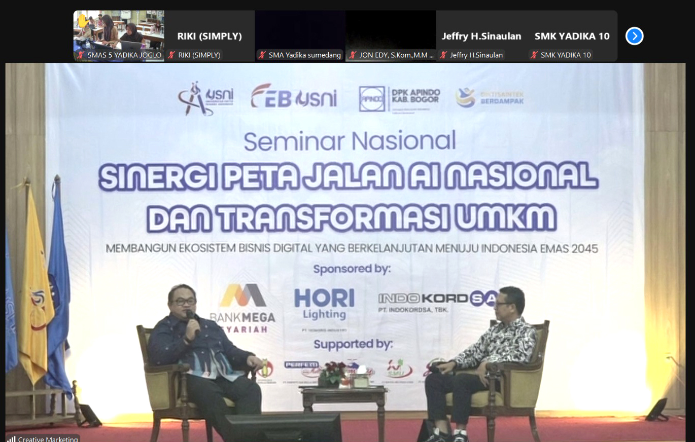 Acara Seminar Nasional DPK APINDO Kabupaten Bogor Kolaborasi dengan Universitas Satya Negara Indonesia (USNI) Kampus A, USNI Pondok Indah Jakarta Selatan
